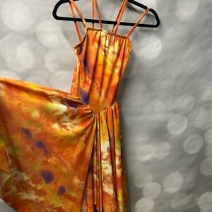 EUC Weissman’s Dance‎ costume in LC (large child) orange fire tie-dye